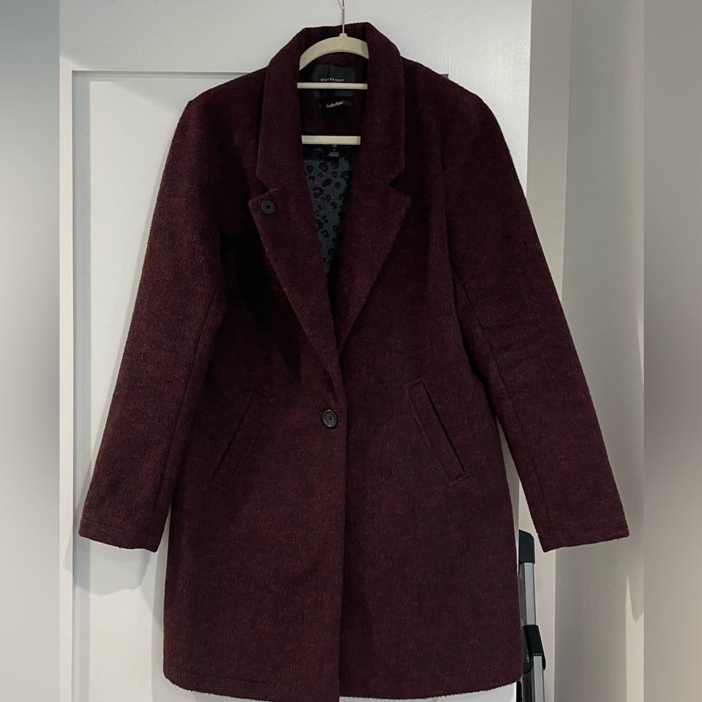 Scotch & Soda Burgundy Wool Coat Blazer | Size S